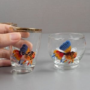 Şişe Cam Balık Desenli Shot Bardakları