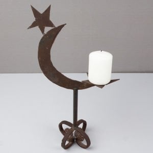 Ay Yıldızlı Ferforje Mumluk