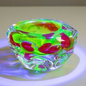 Sarı Kırmızı Benekli Murano Küllük