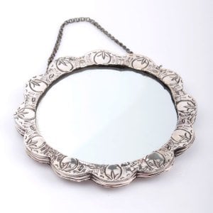 Yuvarlak Gümüş Duvar Aynası