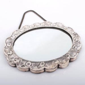 Oval Gümüş Duvar Aynası