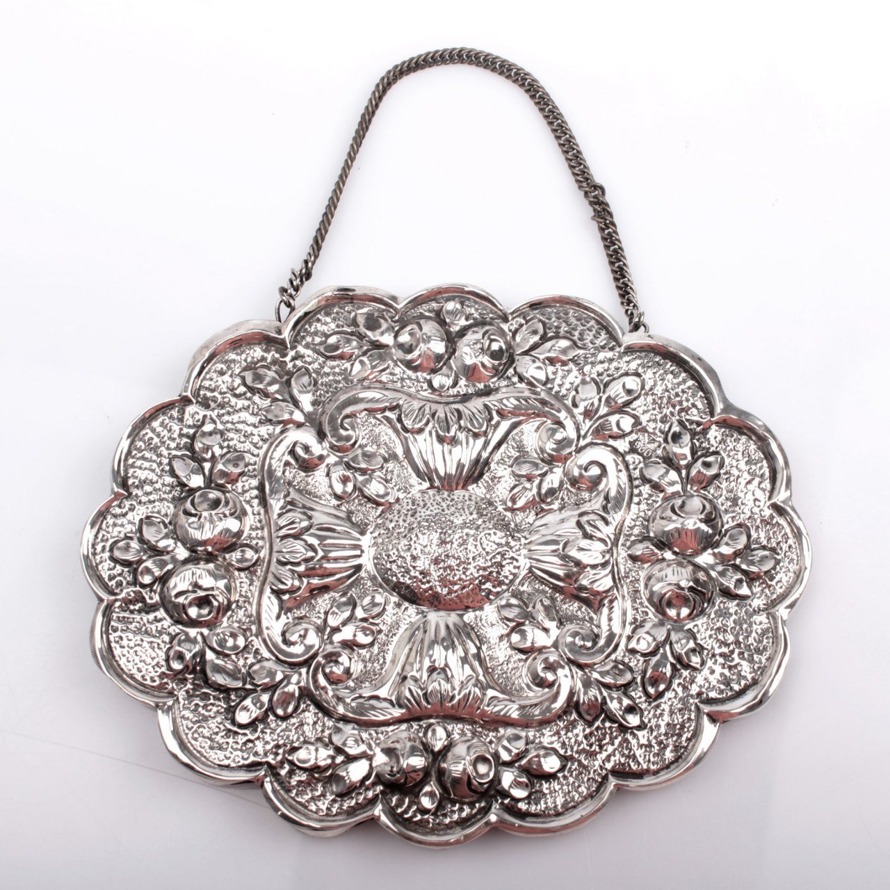 Oval Gümüş Duvar Aynası