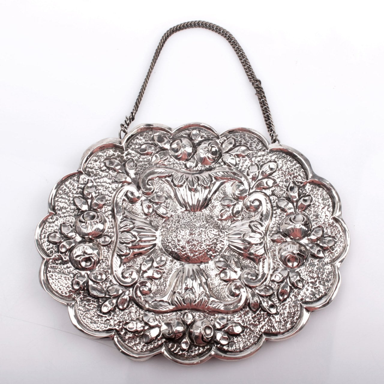 Oval Gümüş Duvar Aynası