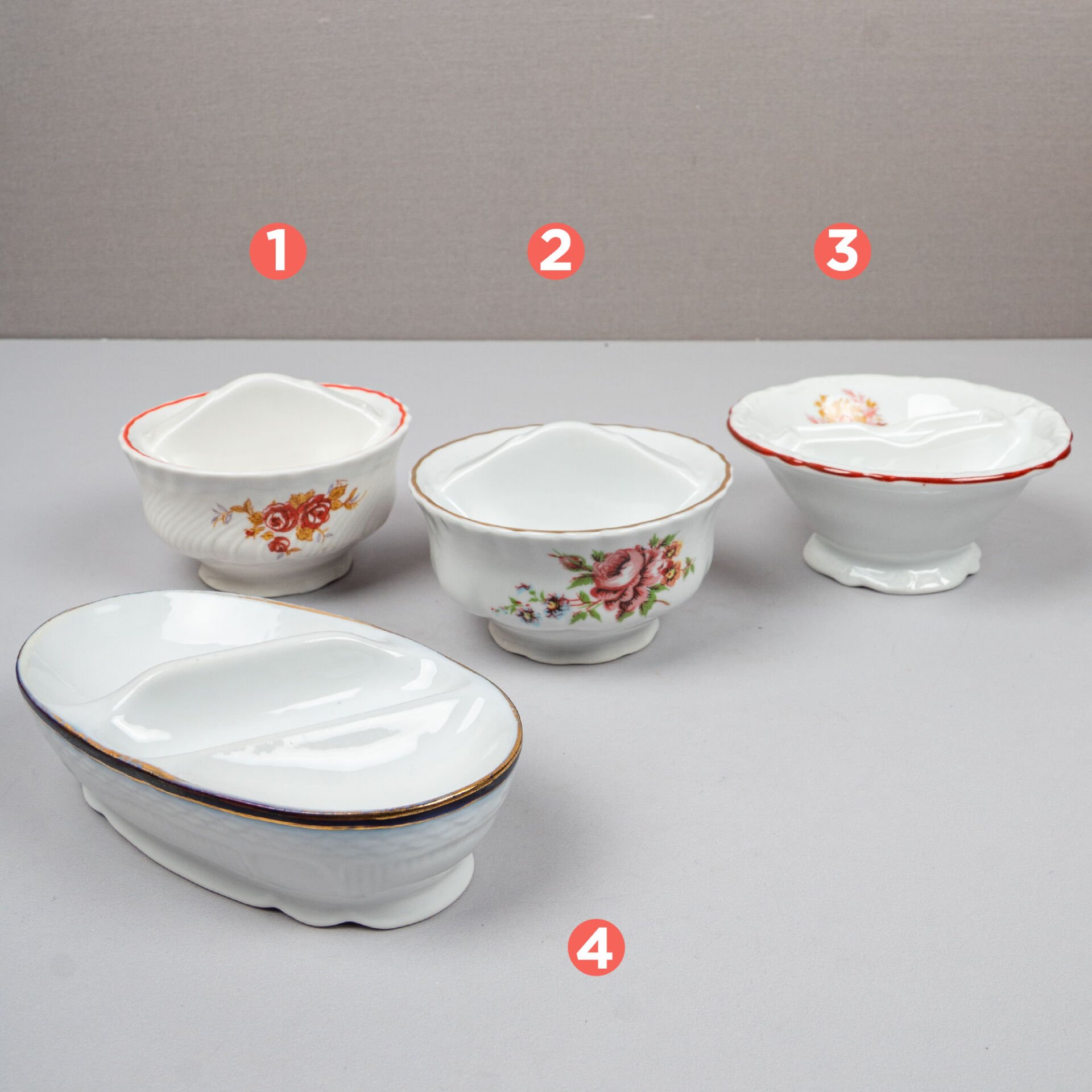 4 Porselen Tuzluk Biberlik