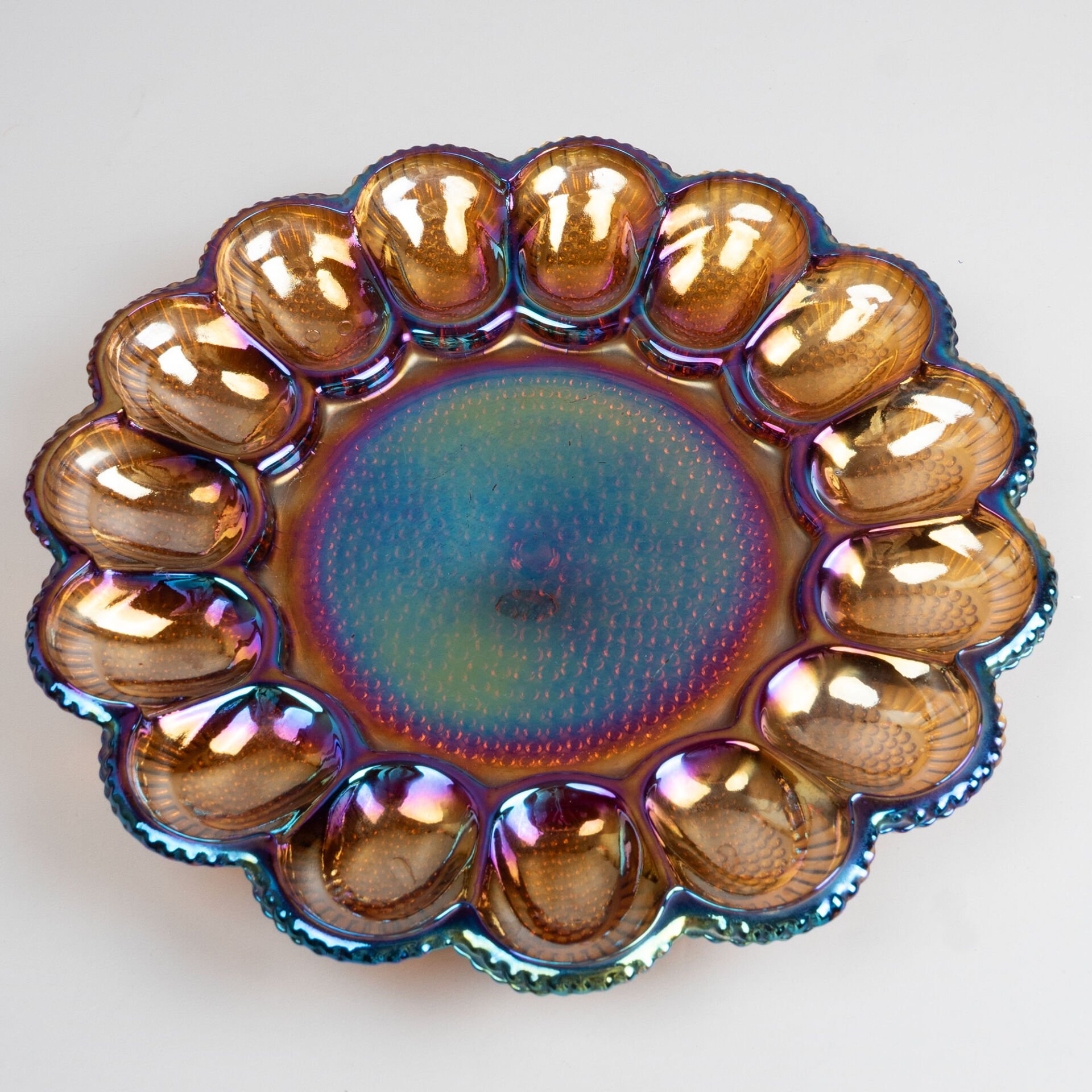 Indiana Glass Karnaval Cam Yumurta Tabağı