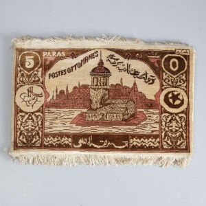 Osmalı Pulu Tasvirli İpek Hereke Halısı