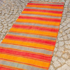 Turuncu Çizgili Kilim Yolluk