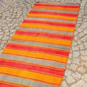Turuncu Çizgili Kilim Yolluk