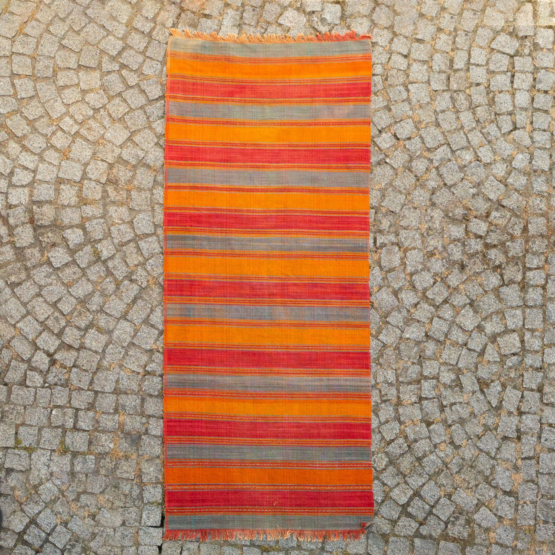 Turuncu Çizgili Kilim Yolluk