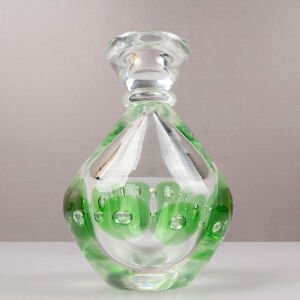 Murano Baloncuklu Yeşilli Cam Mumluk