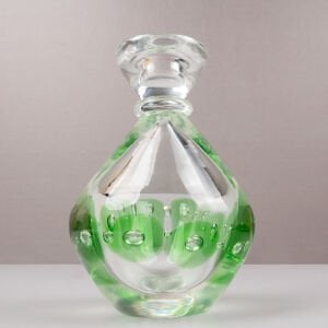 Murano Baloncuklu Yeşilli Cam Mumluk