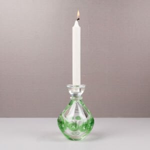 Murano Baloncuklu Yeşilli Cam Mumluk
