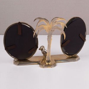 Art Deco Çiftli Çerçeve / Köpekli