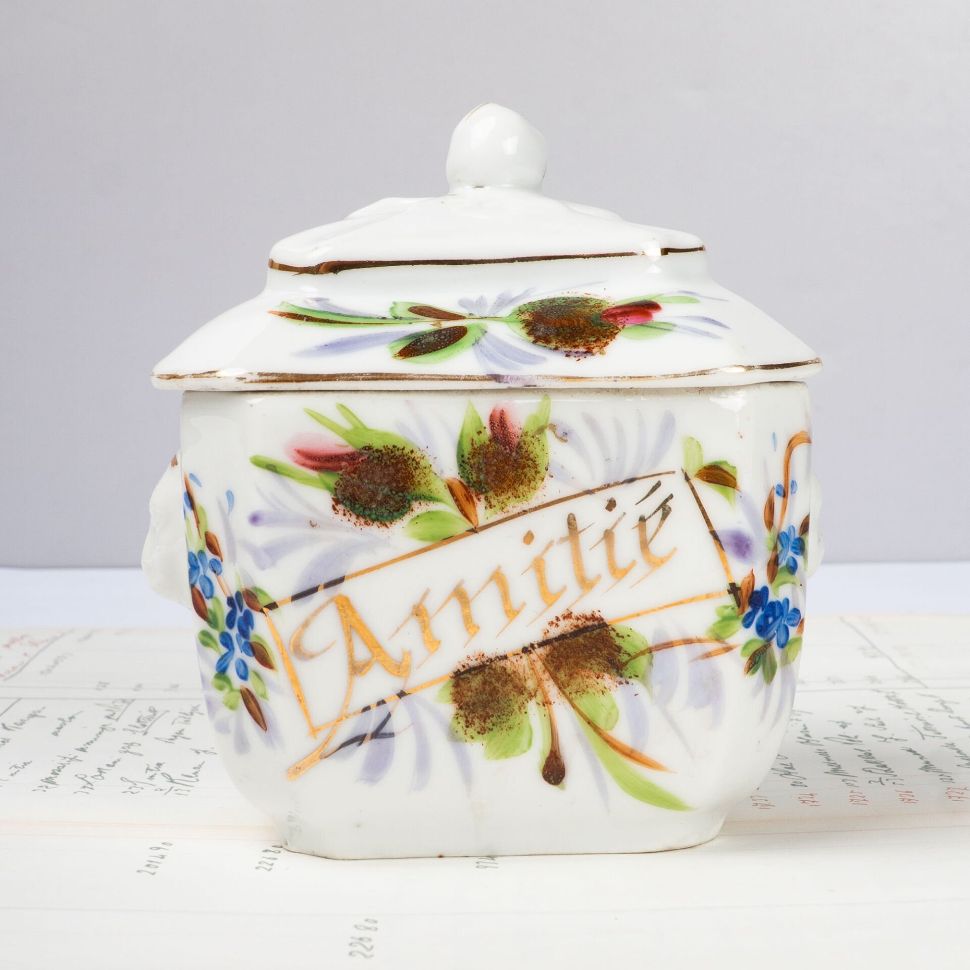 Porcelain de Paris Amitie Yazılı Şekerlik