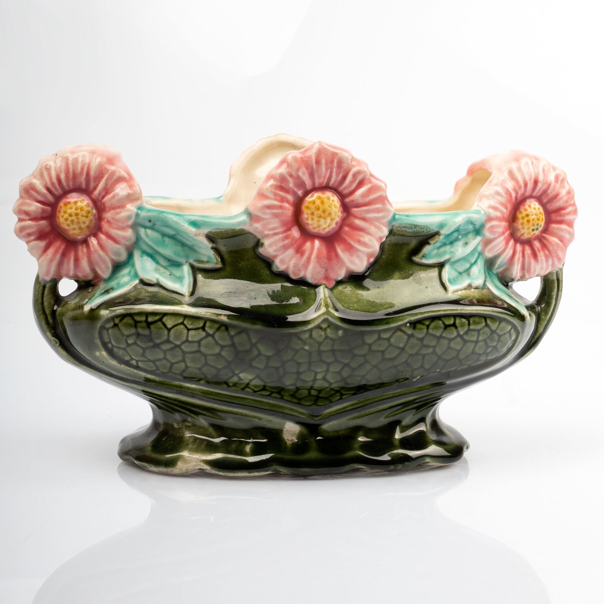 Pembe Çiçekli Majolica