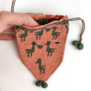 Yeşil Kuşlu Pembe Kese