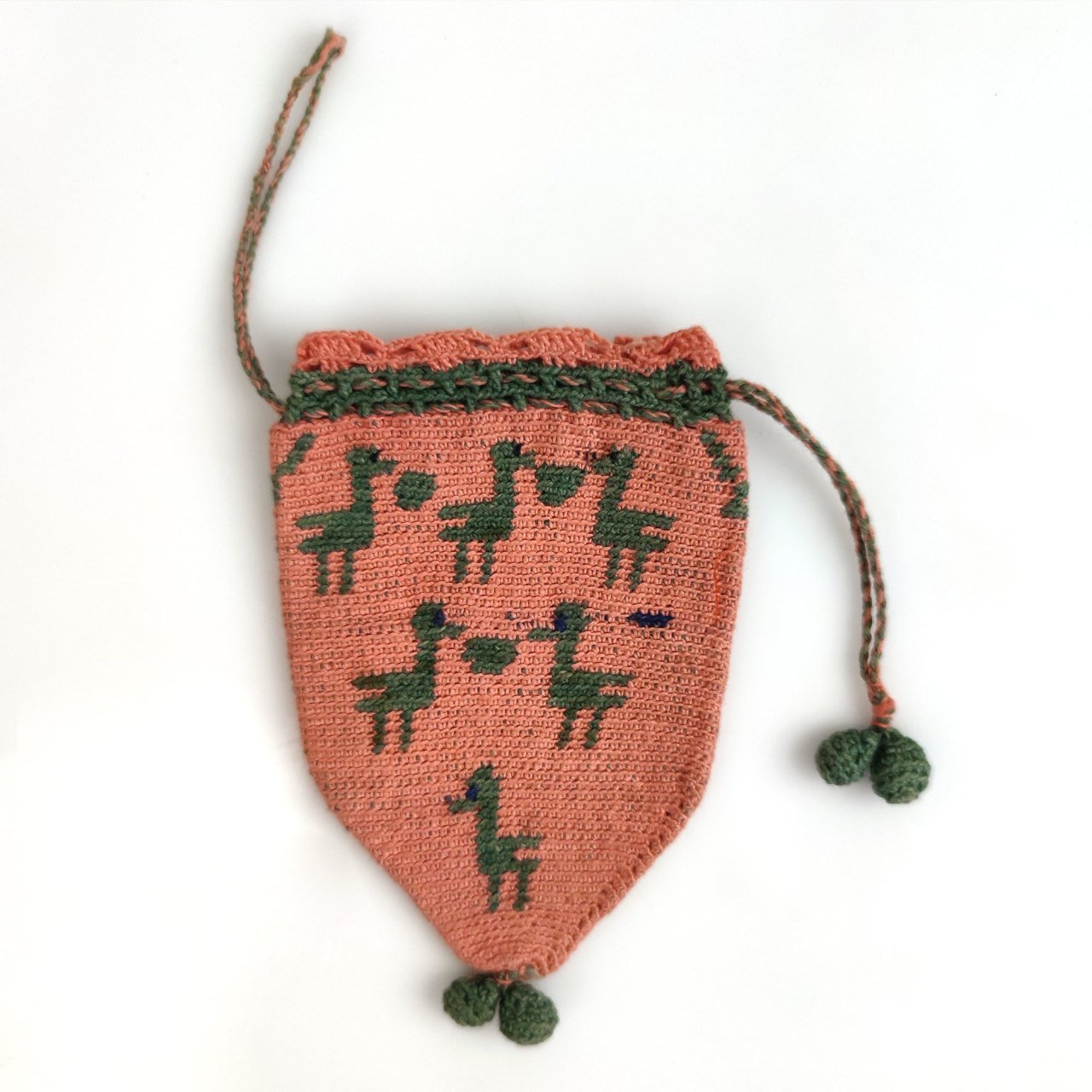 Yeşil Kuşlu Pembe Kese