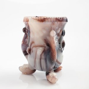 Slag Cam Yunuslu Küçük Vazo