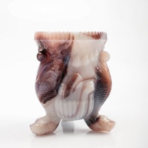 Slag Cam Yunuslu Küçük Vazo