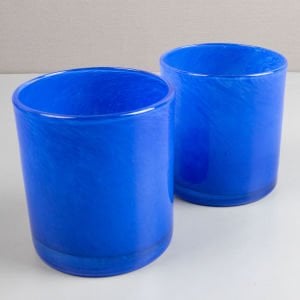 Üfleme Cam Mumluk-Vazo Çiftli Set