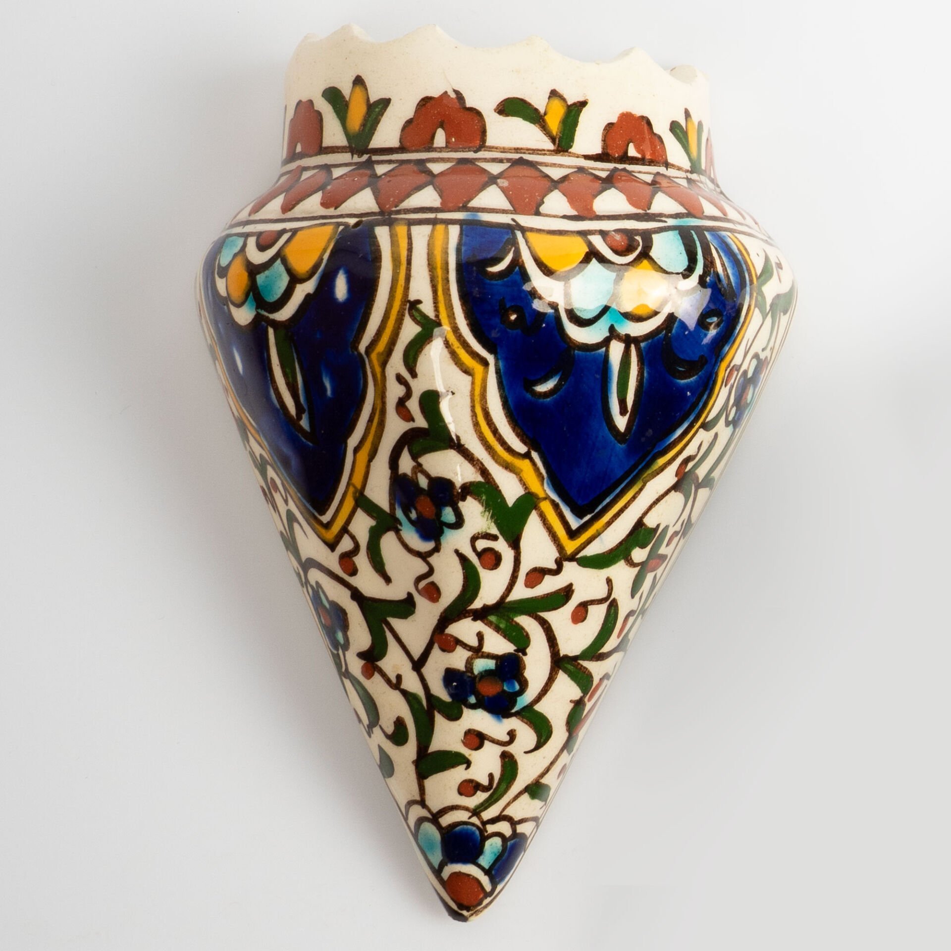 Kandil Biçimli Kobalt Kütahya Duvar Vazosu