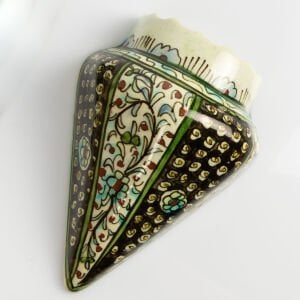 Kandil Biçimli Mavi Mineli Kütahya Duvar Vazosu