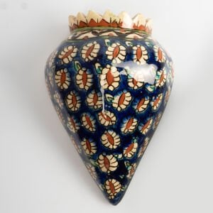 Kobalt Zeminli Kütahya Duvar Vazosu