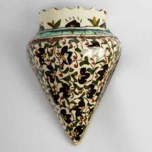 Floral Desenli Kütahya Duvar Vazosu