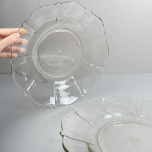 Şişe Cam Çift Servis Tabağı